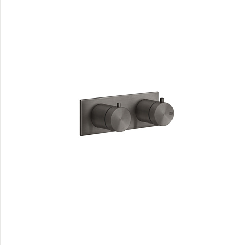 GESSI 316 Термостатический смеситель, с подключением на 3/4”, фильтр, на 2 источника (внешняя часть), цвет: brushed black metal pvd, 54034#707