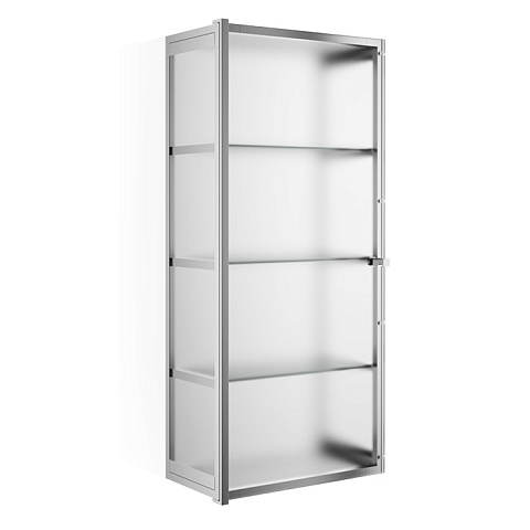 Decor Walther Glas S 3 Шкафчик подвесной 35x19x80см, стекло матовое, цвет: хром ЗАКАЗ ПО ЗАПРОСУ, 0602406