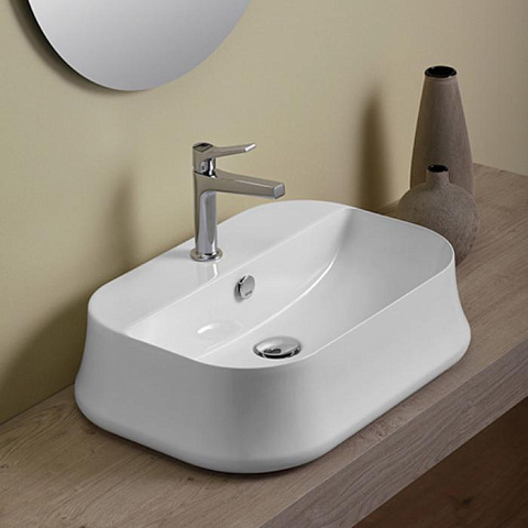 SIMAS Sharp раковина накладная, 60х42см, с 1 отв. под смеситель, SH09bi*1