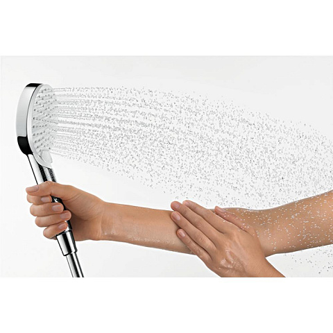 Hansgrohe HG Crometta Vario Ручной душ d100мм, 2jet (Rain, IntenseRain), цвет: белый/хром, 26336400