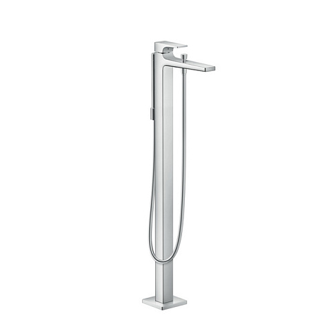 Hansgrohe HG Metropol Смеситель для ванны, на 1 отв, напольный, с ручным душем, излив 235мм, цвет: хром (без встройки), 32532000