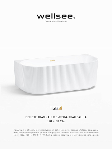 Акционный набор 2 в 1 Wellsee Festive Fox акриловая ванна пристенная 170x80 с сифоном 28730204R