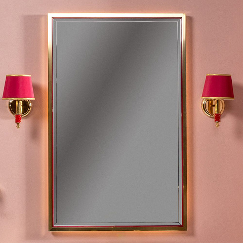 Зеркало Armadi Art MONACO с подсветкой 70*110CM глянец бордо + золото 566-RG