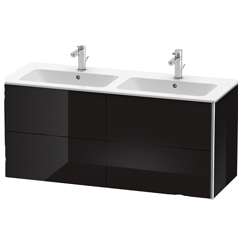 Duravit XSquare База под раковину 1280х478х560 мм, с 4 выдв ящиками, Цвет черный глянц.(для 233613), XS417504040