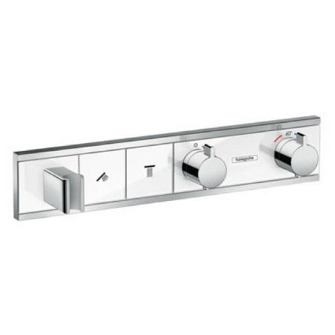 Hansgrohe HG RainSelect Встраиваемый термостат для душа на 2 источника, с держ. душа (внешняя часть), цвет: белый/хром, 15355400