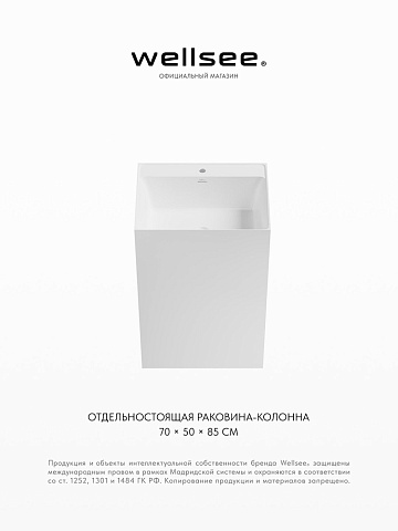 Напольная раковина для ванной Wellsee Doux 230501000