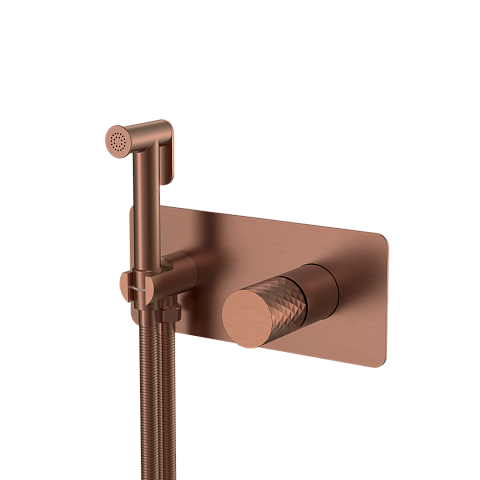 Смеситель гигиенический Boheme STICK BRUSHED BRONZE ручка DIAMOND 127-BRB