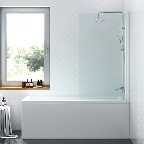 Душ.шторка на борт ванны DAMIXA Skyline DX35WBS-D080-140MT, стекло поворотное 6*800*1400мм, стекло прозр, проф анод