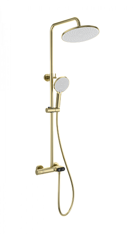 Душевая система с термостатом WONZON & WOGHAND MUSE Corno, Брашированное золото WW-B2091-A-BG