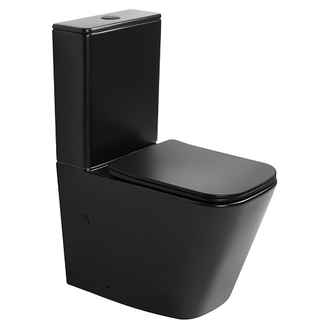 Унитаз Abber Rechteck AC1210TMB компакт черный матовый, безободковый, смыв торнадо