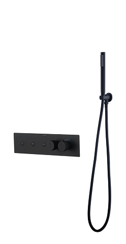 Смеситель Boheme FUSION TERMO с ручным душем BLACK 131-SYS-B