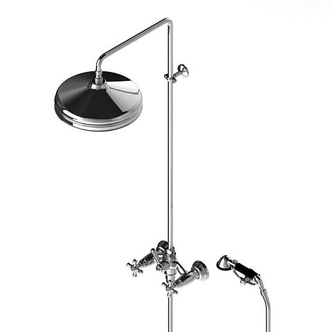 Stella Roma Душевой комплект 3284/301/314A-300: смеситель, штанга+ручной+верхний душ 300мм, цвет: хром, RM 02513 CR00