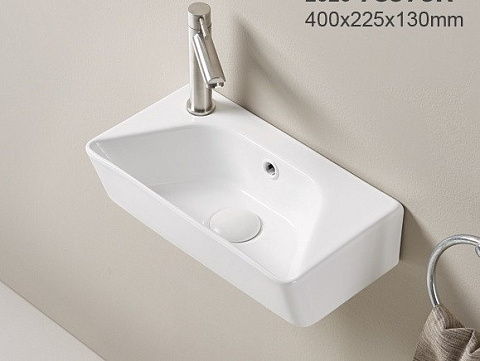 Раковина подвесная CeramaLux 78578R 400×225 мм, белый глянцевый