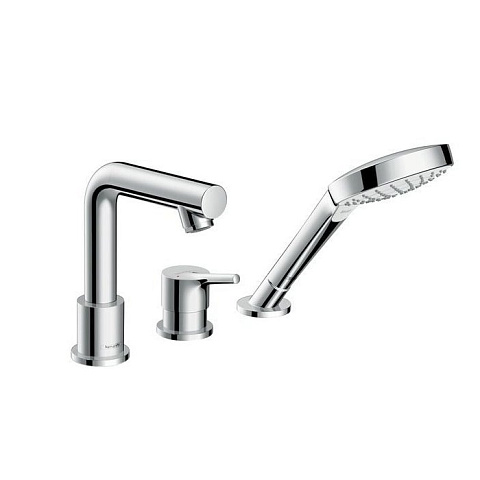 Hansgrohe HG Talis E Смеситель на борт ванны на 3 отв, излив 200мм, с ручным душем 1jet, цвет: хром, 72417000