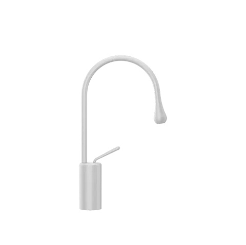 Gessi Goccia Смеситель для раковины на 1 отверстие, высокий, излив 174мм R=90, цвет: белый, 33604#279