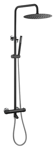 Стойка для душа c термостатом Boheme UNO Black Chrome 468-T-BCR