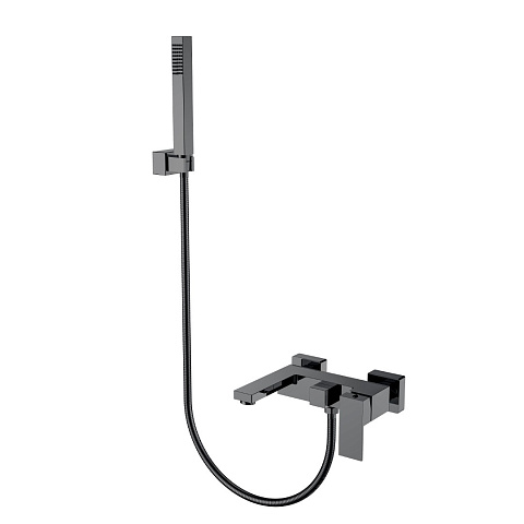 Смеситель для ванны с душем Boheme Qubic Shine Gun Metal 473-SGM
