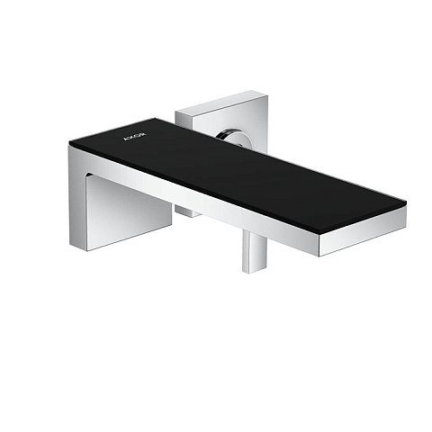 Axor AX MyEdition Смеситель для раковины, настенный ,на 2 отв, излив 245мм., цвет: хром/черное стекло, 47060600