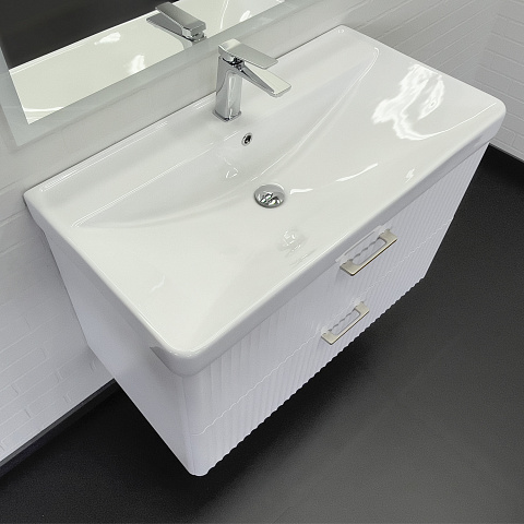 Тумба-умывальник Ангара-90П белый матовый c раковиной Comforty 4490 00-00017872
