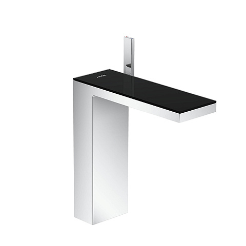 Axor AX MyEdition Смеситель для раковины 230, на 1 отв., излив 245мм, со сливным гарнитуром, цвет: хром/черное стекло, 47020600