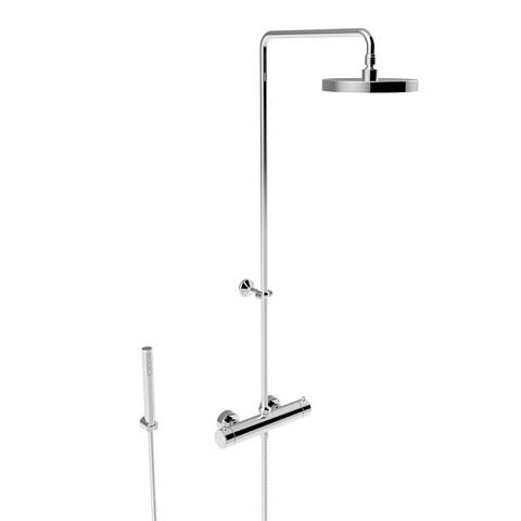 Stella Bamboo Душевой комплект 3287/304-200: термостатический смеситель, штанга+ручной+верхний душ 200мм, цвет: хром, UN 02610 CR00