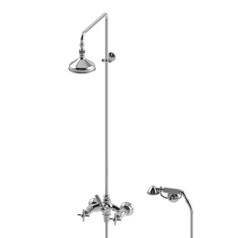 Stella Italica Душевой комплект 3284/33-140: смеситель, штанга+ручной+верхний душ 140мм, цвет: хром, IT 02511 CR00