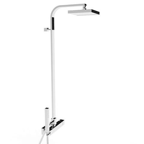 Stella Bamboo Quadro Душевой комплект 3283/420/306-200: смеситель, штанга+ручной+верхний душ 200мм, цвет: хром, BQ 02421 CR00