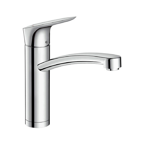 Hansgrohe HG Logis M31 Кухонный смеситель на 1 отв, однорычажный, поворотный излив 220мм, h166мм, 1jet, для уст. перед окном, цвет: хром, 71833000