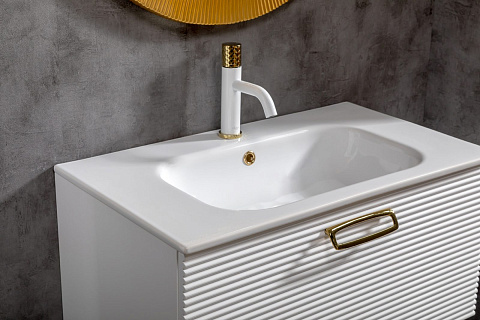 Тумба Armadi Art Linea 80 белая+Золото 842-080-WG
