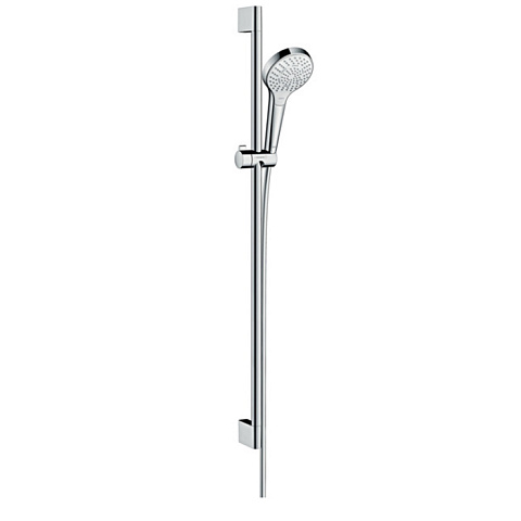 Hansgrohe HG Croma Seleсt S Душевой набор: штанга 900mm, ручной душ 110, 3jet (SoftRain, IntenseRain, массажная), EcoSmart, шланг, цвет: белый/хром, 26571400