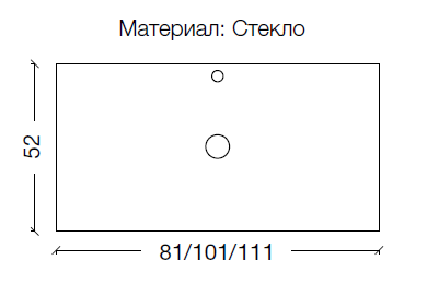 Столешница стекло 100см прямая Armadi Art DELMAR 853-100-D