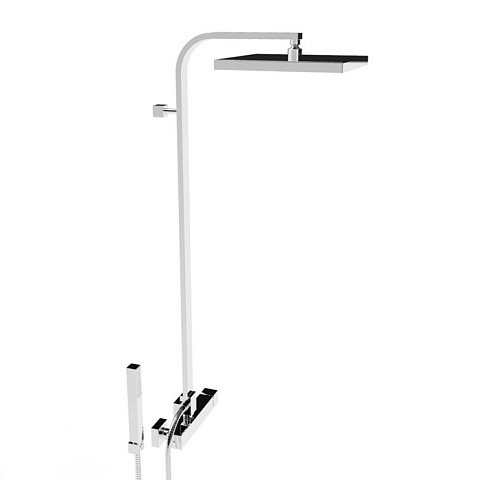 Stella Bamboo Quadro Душевой комплект 3283/420/304-300: смеситель, штанга+ручной+верхний душ 300мм, цвет: хром, BQ 02424 CR00