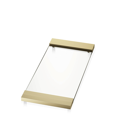 Decor Walther Classic Tab 37 Лоток универсальный 37x17см, прозрачное стекло, цвет: золото матовое, 0848844