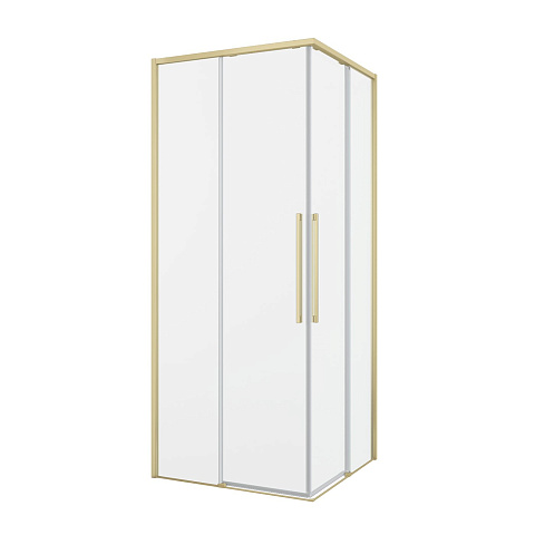 Душевое ограждение Black&White S1220-9090G брашированное золото (900х900х1950)