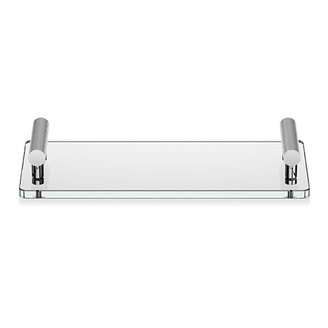 Decor Walther Club Tab Поднос с ручками, стеклянный, цвет: хром / прозрачное стекло, 0856102