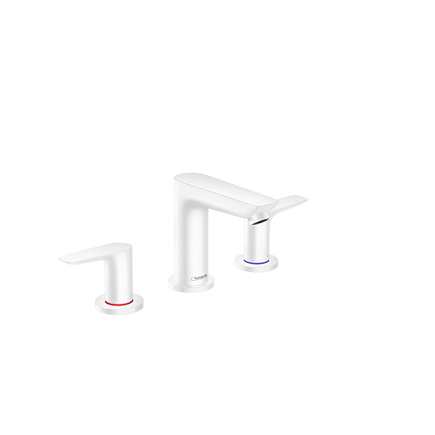 Hansgrohe HG Talis E Смеситель для раковины 150, на 3 отв, с донным клапаном, излив 112мм, цвет: белый матовый, 71733700