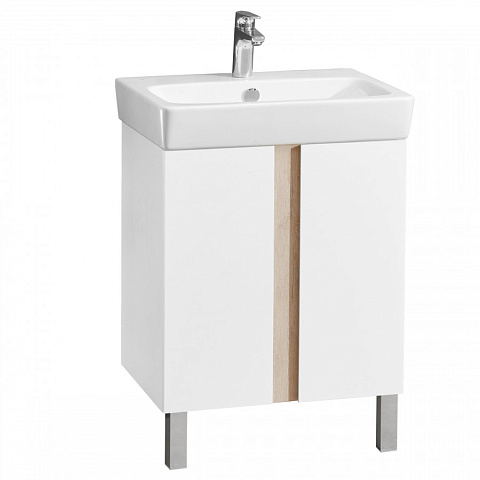 Тумба AQUATON Кантри 60 Белый/Дуб Верона (БЕЗ УМЫВАЛЬНИКА Нео-60) 1A257401AHB20