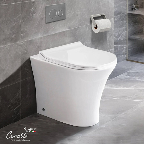 Унитаз приставной Ceruttispa БЕРНИНА (BERNINA) F CT7842 безободковый (520х340х400)
