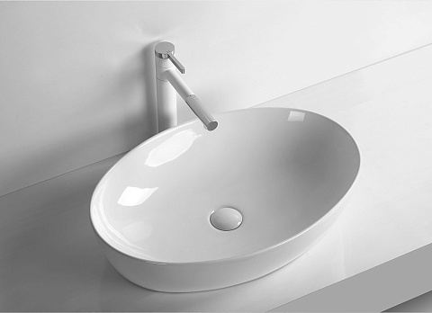 Раковина накладная Ceruttispa, CR8023 (610х410х145) белая, овальная