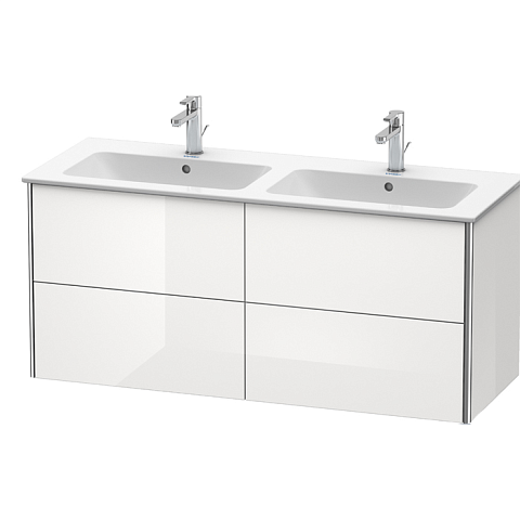 Duravit XSquare База под раковину 1280х478х560 мм, с 4 выдв ящиками, Цвет белый глянц.(для 233613), XS417502222