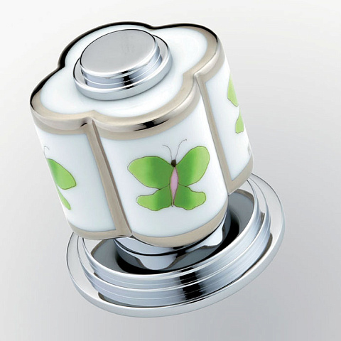 THG CAPUCINE VERT DECOR PLATINE Вентиль смесителя для раковины, декор платина/зеленый, цвет хром, A7E-A02-35