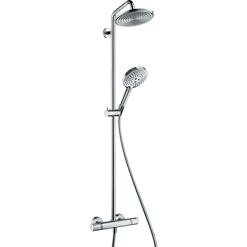 Hansgrohe HG Raindance S Душевая система Showerpipe: верх.душ 240 1jet, ручн.душ, шланг, термостат, EcoSmart, цвет: хром, 27116000