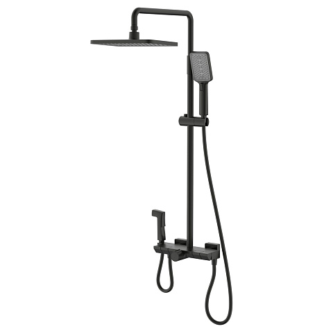 Душевая стойка Black&White U7016B, чёрный матовый