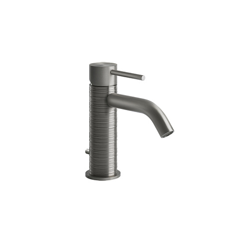 GESSI 316 Смеситель для раковины на 1 отверстие, с донным клапаном, излив 123мм, цвет: steel brushed, 54301#239