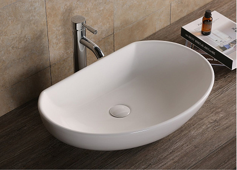 Раковина накладная Ceruttispa, CR7074 (610х410х160) белая, асимметричная