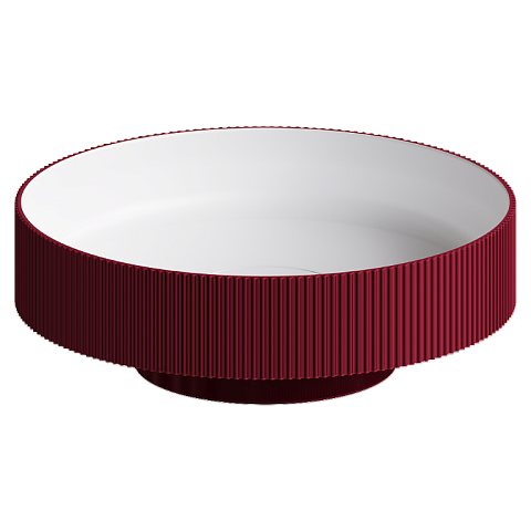 Раковина накладная рифленая Boheme SOLE Corian 400*130 Burgundy 801-R-BUR