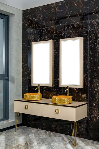 Столешница прямое стекло 140cм Armadi Art Светло-Золотой 853-140-Light Gold