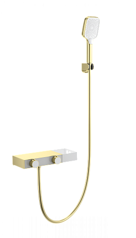 Смеситель для ванны с душем WONZON & WOGHAND Shelf, Брашированное золото WW-B2551-BG