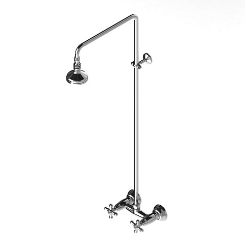 Stella Roma Душевой комплект 3283/301/314A-90: смеситель, штанга+ручной+верхний душ 90мм, цвет: хром, RM 02410 CR00