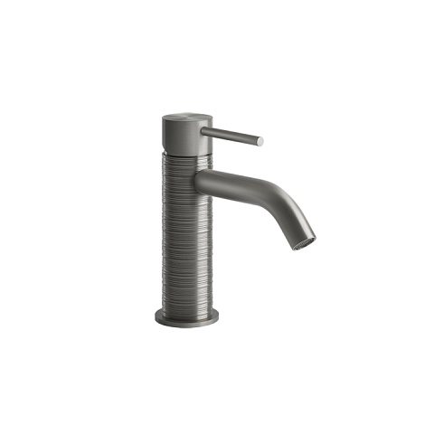 GESSI 316 Смеситель для раковины на 1 отверстие, без донного клапана, излив 123мм, цвет: steel brushed, 54302#239